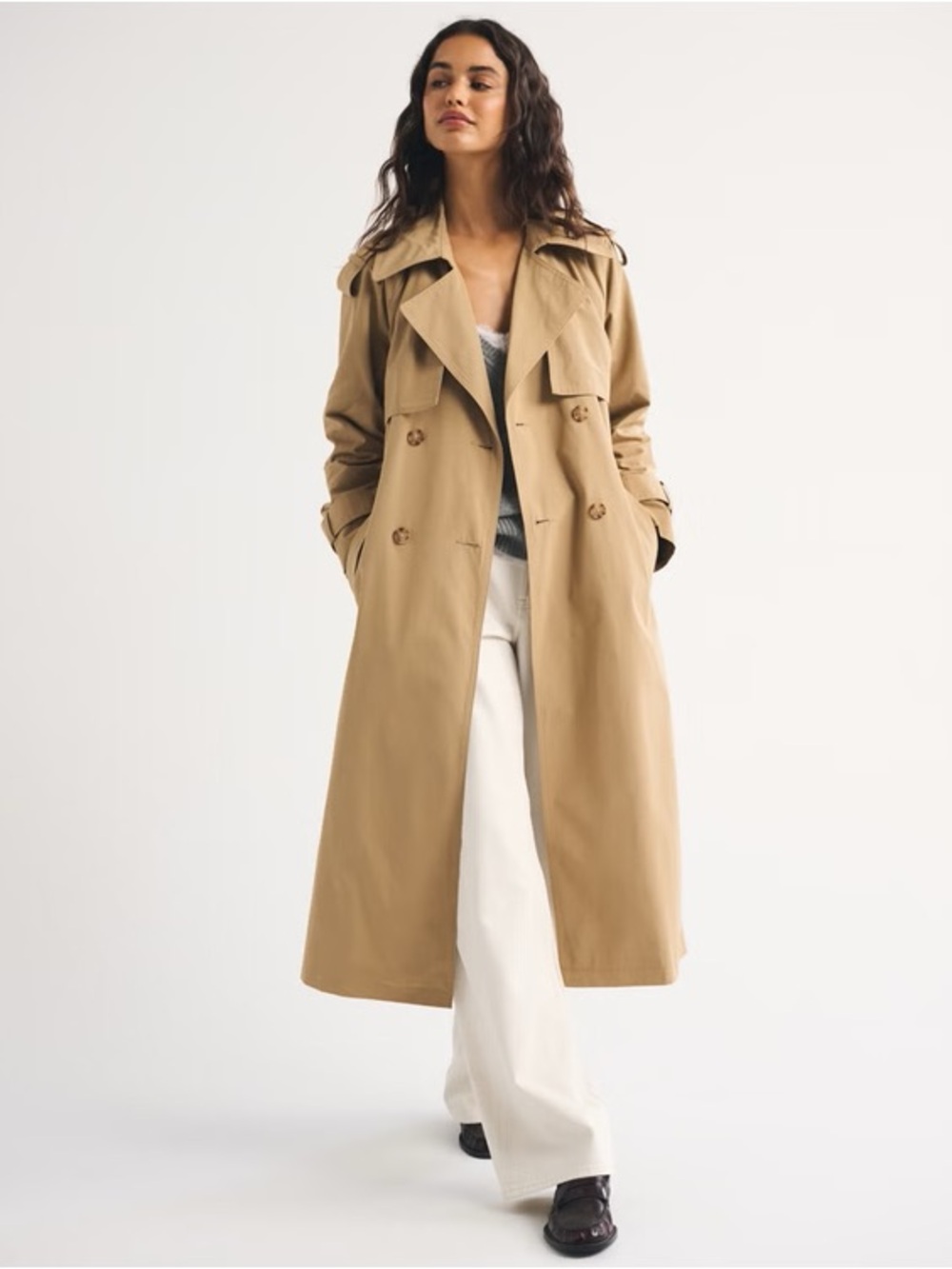 Abercrombie & Fitch Carrie Long Trench Coat